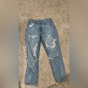 American Eagle Outfitters Ripped Light Blue Boyfriend Jeans